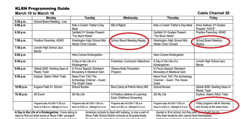 KLRN Schedule Mar 10 to 16 2014